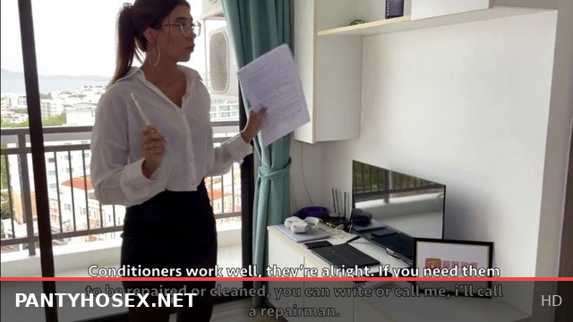 Agent Gets Tested on the Bed: Real Estate Pantyhose Tease