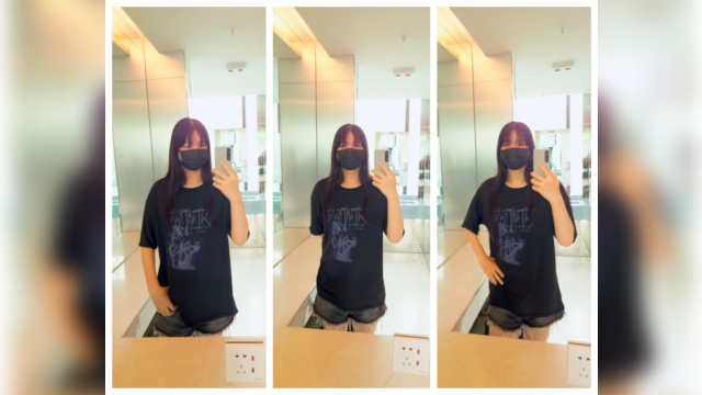 Trans Girl Jeans & Tee Public Toilet Solo Cum
