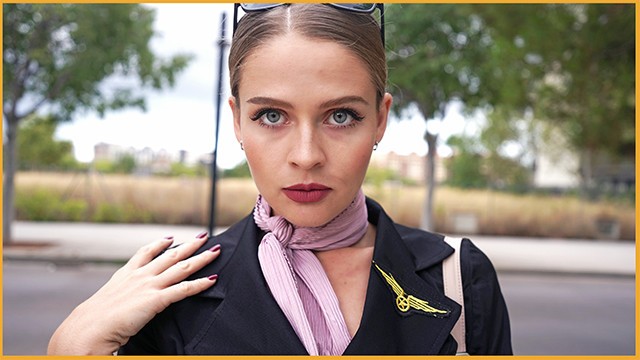 Seduced by a Horny Flight Attendant - 4K Cumshot on Face with Kate Kravets