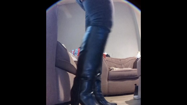 Sexy MILF in Black Knee High Boots