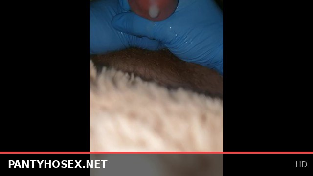 Solo Handjob with Tight Latex Gloves Sensation