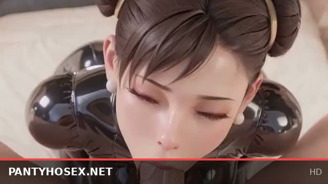 3D Animated Chun-Li in Latex Bondage Blowjob and Side Fuck Uncensored Hentai
