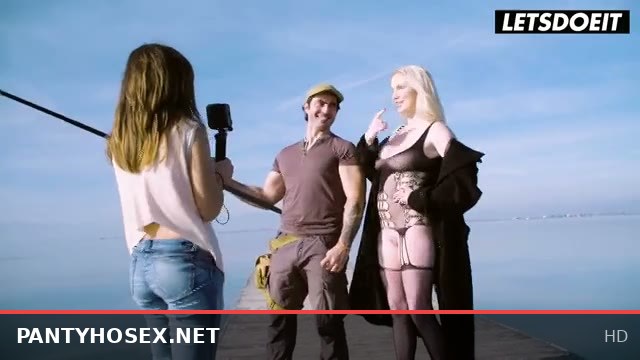 Blonde MILF Sucks Cock on Public Beach While Friend Films the Hot Action